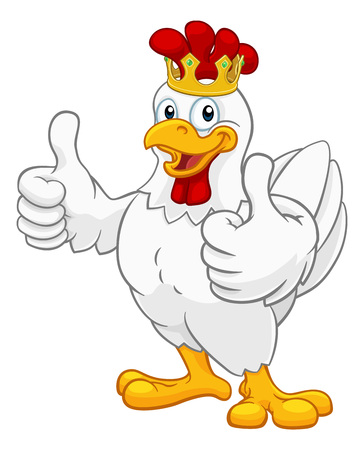 King Chicken Rooster Cockerel Bird Crown Cartoonのイラスト素材