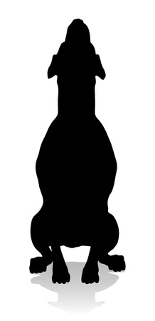 A detailed animal silhouette of a pet dogのイラスト素材