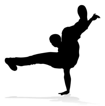 Street Dance Dancer Silhouetteのイラスト素材