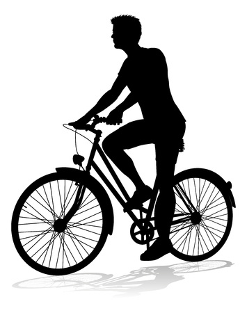 Bike Cyclist Riding Bicycle Silhouetteのイラスト素材