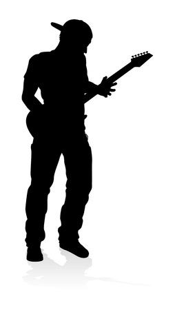 Musician Guitarist Silhouetteのイラスト素材