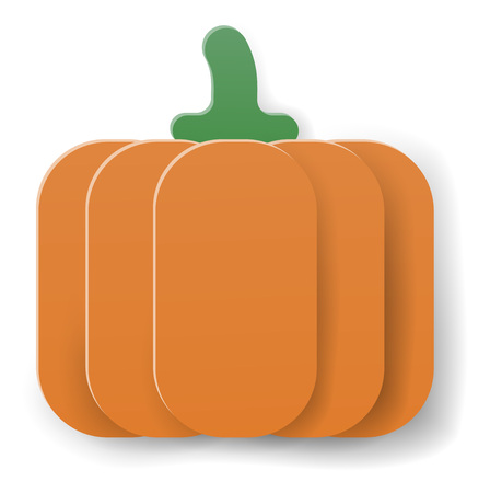 Pumpkin Cartoon Vegetable in Papercraft Styleのイラスト素材