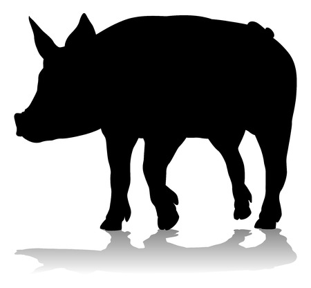 Pig Silhouette Farm Animalのイラスト素材