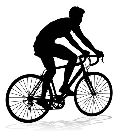 Bike Cyclist Riding Bicycle Silhouetteのイラスト素材