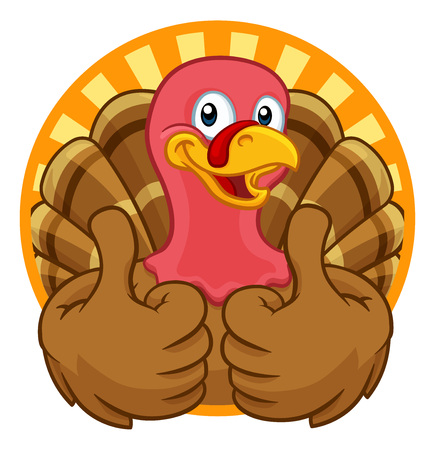 Turkey Thanksgiving or Christmas Cartoon Characterのイラスト素材