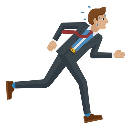 Business Man Stress Pressure Tired Running Conceptのイラスト素材