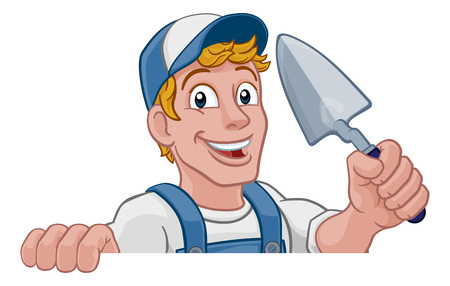 Trowel Construction Site Cartoon Builder Handymanのイラスト素材