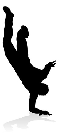 Street Dance Dancer Silhouetteのイラスト素材