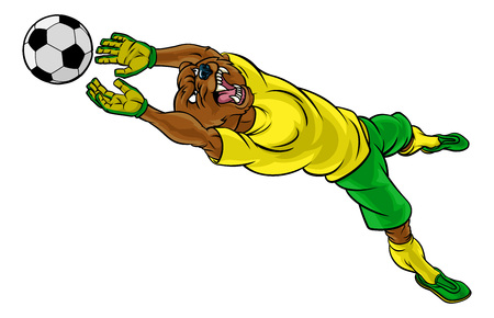 Bear Soccer Football Player Animal Sports Mascotのイラスト素材