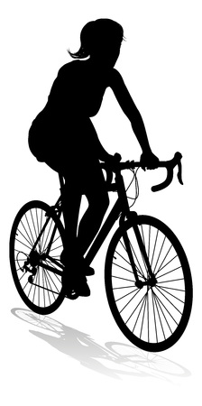 Woman Bike Cyclist Riding Bicycle Silhouetteのイラスト素材