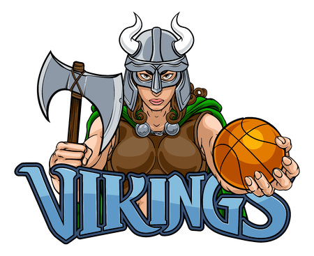 Viking Female Gladiator Basketball Warrior Womanのイラスト素材