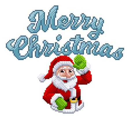 Santa Claus Marry Christmas 8 Bit Game Pixel Artのイラスト素材