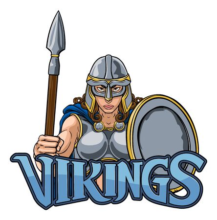 Viking Trojan Spartan Celtic Warrior Knight Womanのイラスト素材