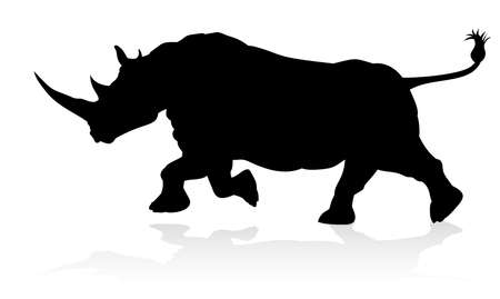 Rhino Animal Silhouetteのイラスト素材