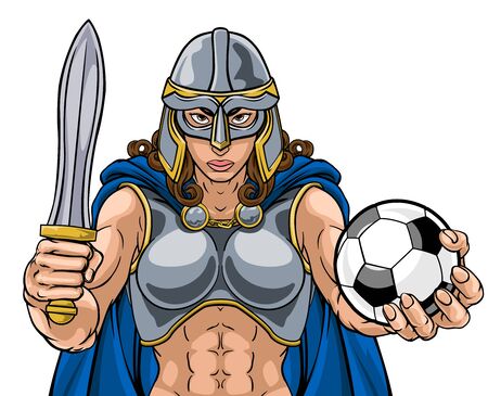 Viking Trojan Celtic Knight Soccer Warrior Womanのイラスト素材