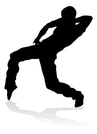 Street Dance Dancer Silhouetteのイラスト素材