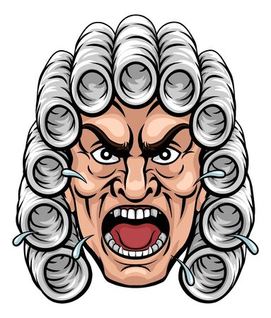 Angry Judge Cartoon Characterのイラスト素材