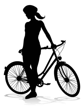 Bike and Bicyclist Silhouetteのイラスト素材