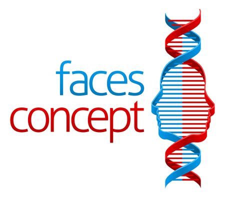 DNA Double Helix Face Illusion Conceptのイラスト素材
