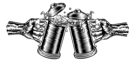 Beer Stein German Oktoberfest Pint Tankard Mugsのイラスト素材