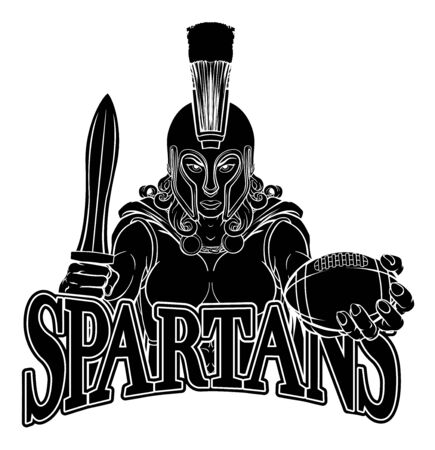 Spartan Trojan Gladiator Football Warrior Womanのイラスト素材