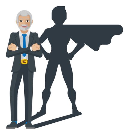 Business Person Super Hero Cartoon Mascotのイラスト素材