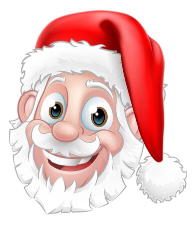 Santa Claus Face Christmas Cartoon Characterのイラスト素材