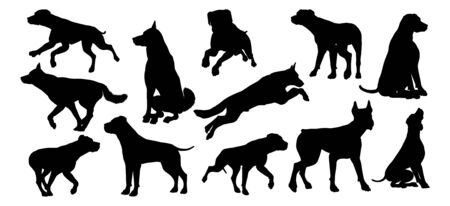 Dog Silhouettes Animal Setのイラスト素材