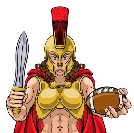 Spartan Trojan Gladiator Football Warrior Womanのイラスト素材