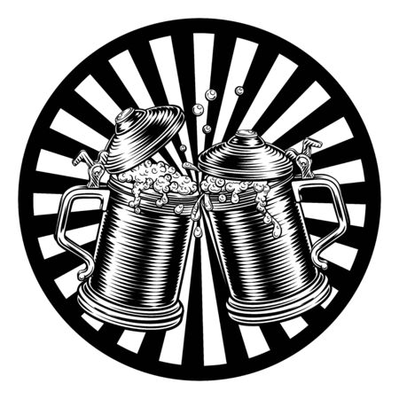 Beer Stein German Oktoberfest Pint Tankard Mugsのイラスト素材