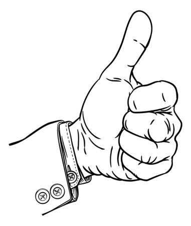 Hand Thumbs Up Gesture Thumb Out Fingers In Fistのイラスト素材