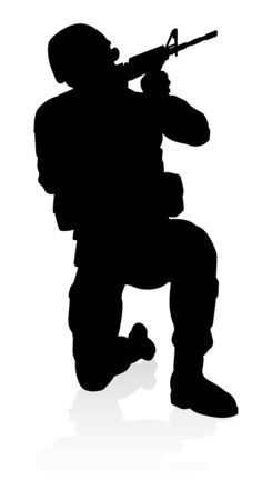 Soldier High Quality Silhouetteのイラスト素材