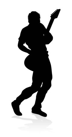 Musician Guitarist Silhouetteのイラスト素材