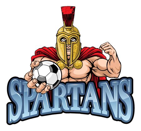 Spartan Trojan Soccer Football Sports Mascotのイラスト素材
