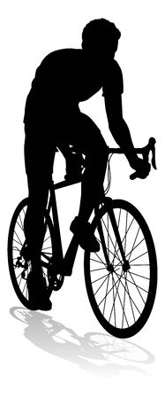 Bike Cyclist Riding Bicycle Silhouetteのイラスト素材