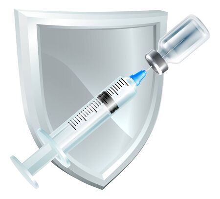 Vaccine Injection Syringe Immunization Shieldのイラスト素材