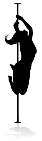 Pole Dancer Woman Silhouetteのイラスト素材