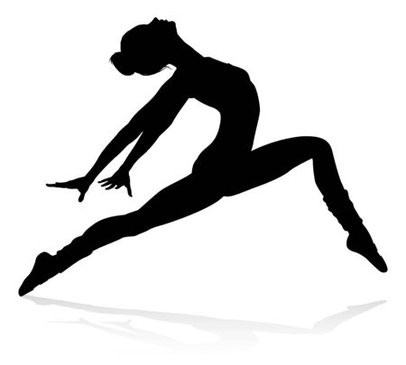 Ballet Dancing Silhouetteのイラスト素材