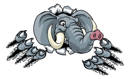 Elephant Sports Animal Mascotのイラスト素材