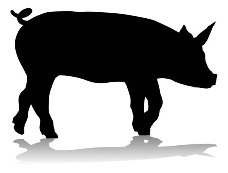 Pig Silhouette Farm Animalのイラスト素材