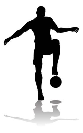 Soccer Football Player Silhouetteのイラスト素材