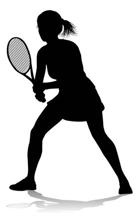 Tennis Silhouette Sport Player Womanのイラスト素材