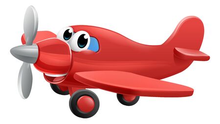 Airplane Cartoon Characterのイラスト素材