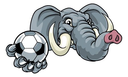 Elephant Soccer Football Ball Sports Mascotのイラスト素材