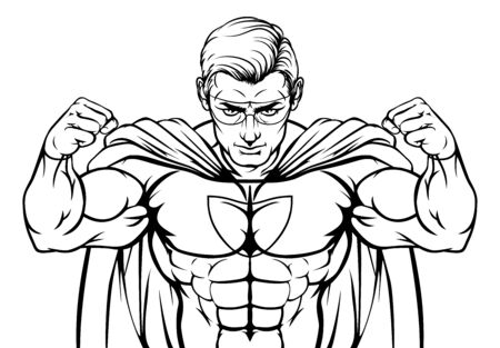 Superhero Cartoon Characterのイラスト素材