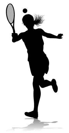Tennis Silhouette Sport Player Womanのイラスト素材