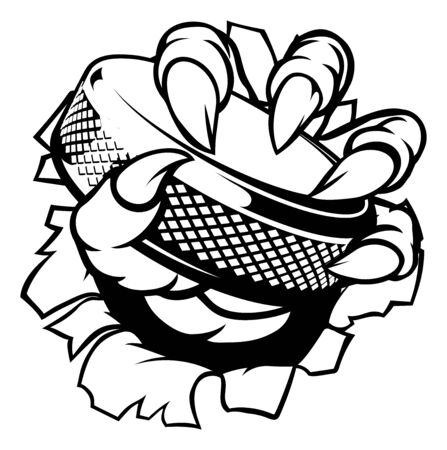 Ice Hockey Puck Claw Monster Sports Handのイラスト素材