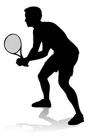 Tennis Silhouette Sport Player Manのイラスト素材
