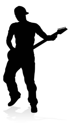 Musician Guitarist Silhouetteのイラスト素材