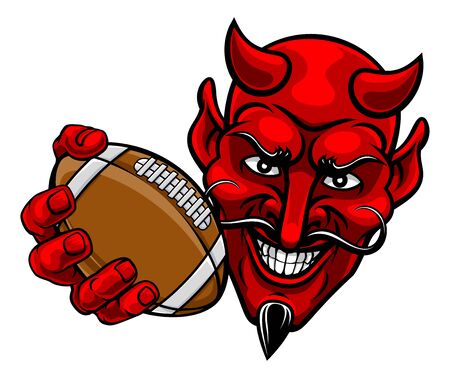 Devil American Football Sports Mascot Cartoonのイラスト素材
